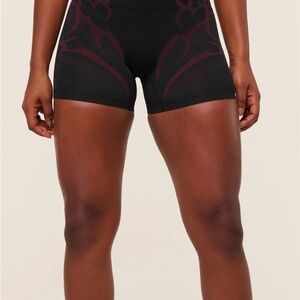 Gymshark Black and Dark Red Bike Shorts